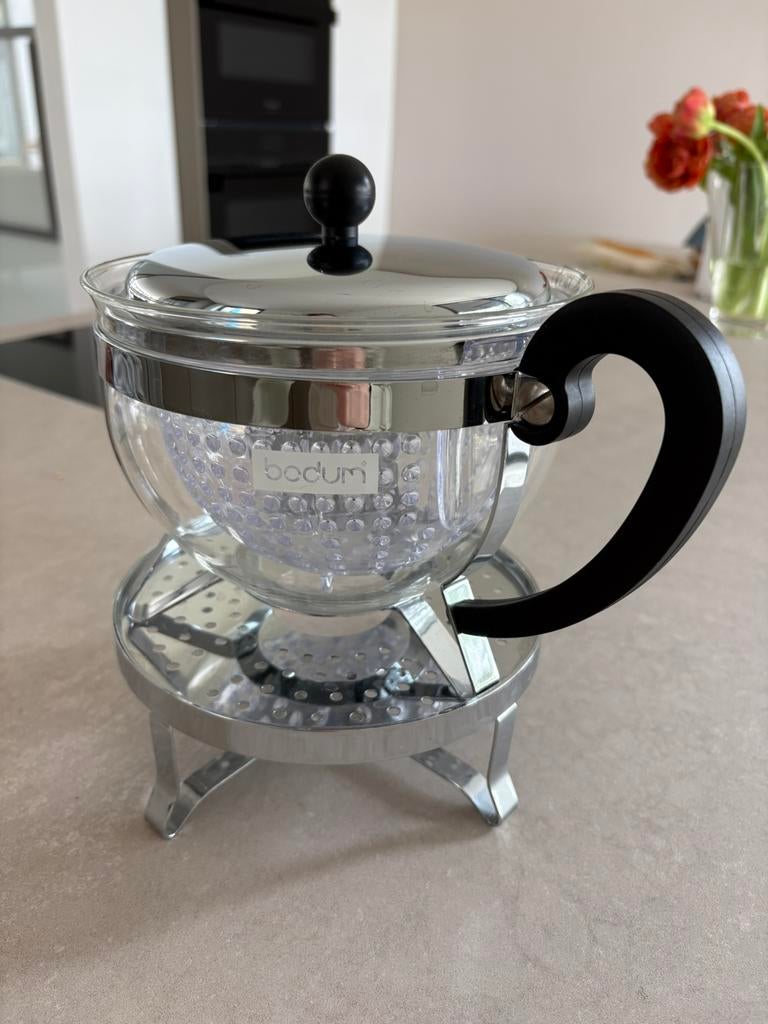 Bodum glazen theepot en theelicht, Ophalen, Overige typen, Overige stijlen, Glas