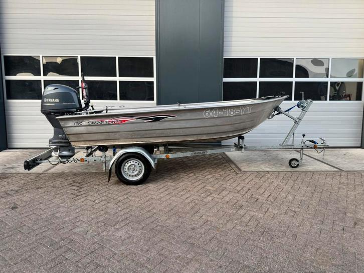 Smartliner + yamaha 60 pk + trailer, Watersport en Boten, Vis- en Consoleboten, Zo goed als nieuw, 50 tot 70 pk, 3 tot 6 meter