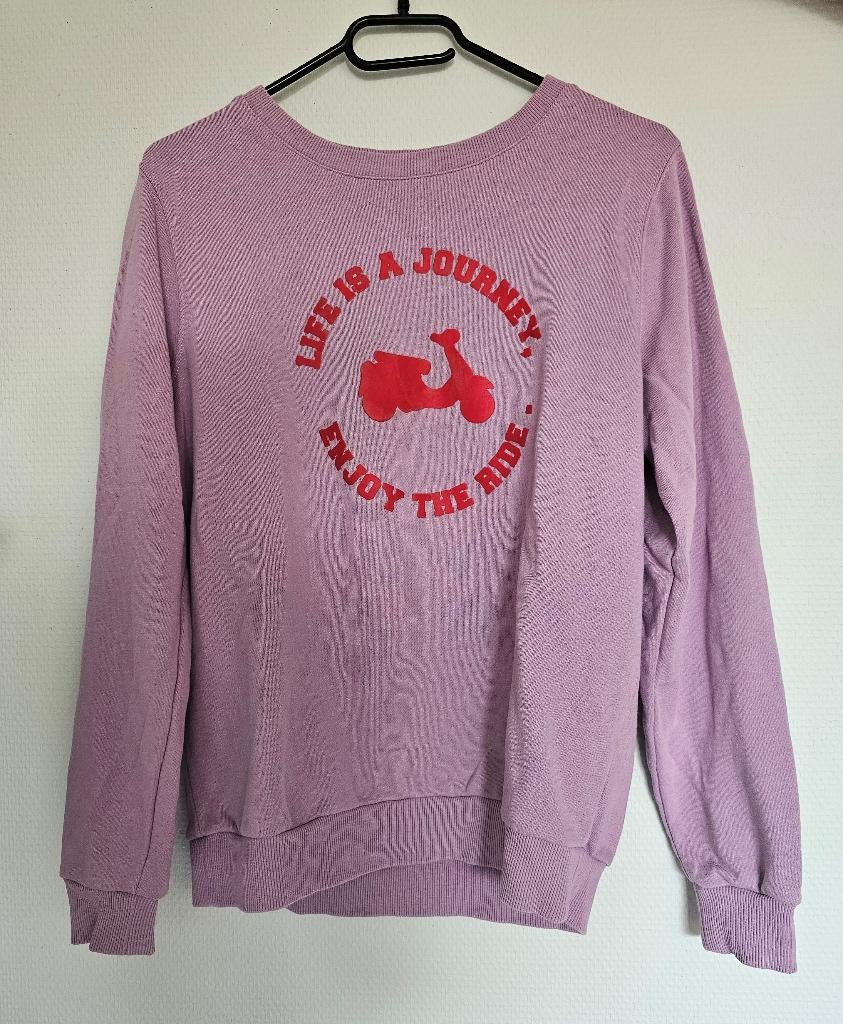paarse trui met print en opschrift, Groggy, Paars, Ophalen of Verzenden, Zo goed als nieuw