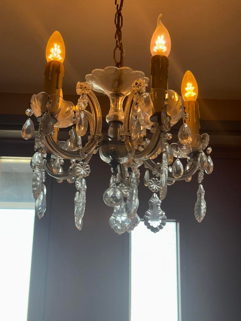 Kristallen hanglamp, Ophalen of Verzenden, Zo goed als nieuw