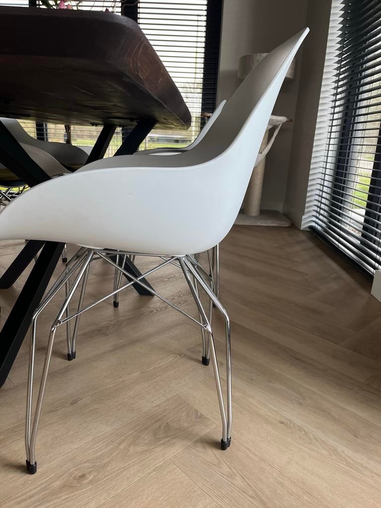 Kibukoff diamond dimple stoelen, 6 stuks, Huis en Inrichting, Ophalen, Kunststof, Gebruikt, Wit