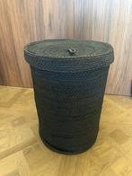 Zwarte rotan wasmand, Ophalen, Gebruikt, Rond, Riet