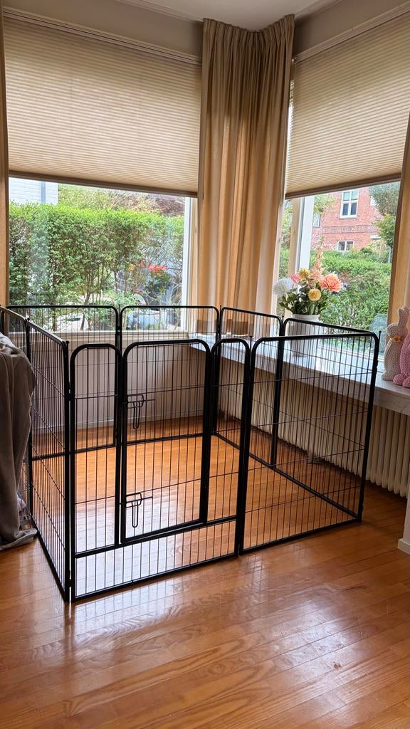 Topmast Premium Puppyren - Zwart - 640 CM | 120 CM Hoog, Dieren en Toebehoren, Ophalen of Verzenden, Zo goed als nieuw