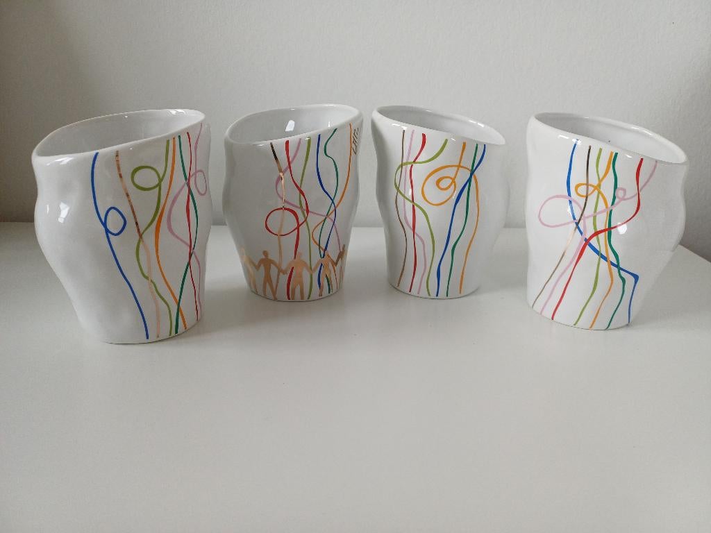 Corry Ammerlaan 4 prachtige bekers!, Antiek en Kunst, Kunst | Designobjecten, Ophalen of Verzenden