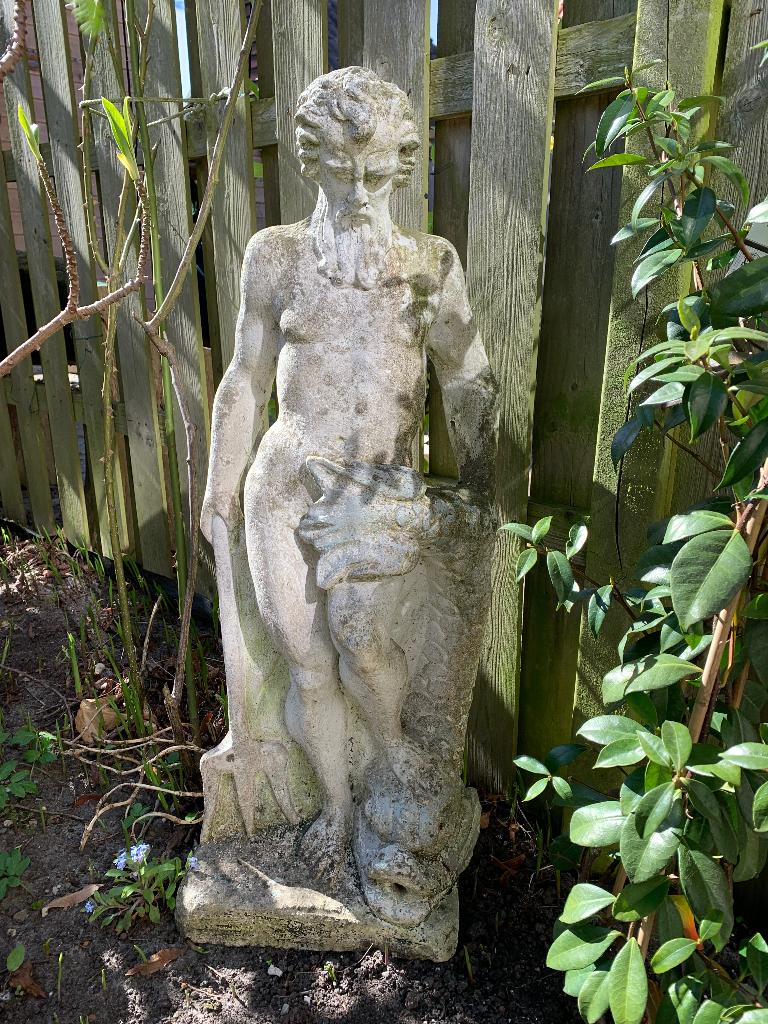 Tuinbeeld Poseidon van beton, Tuin en Terras, Ophalen, Gebruikt, Beton, Overige typen