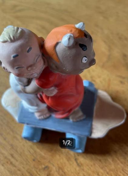 Vintage Lucifer Figurine Engel Duivel KMH - 11 cm, Ophalen of Verzenden, Zo goed als nieuw