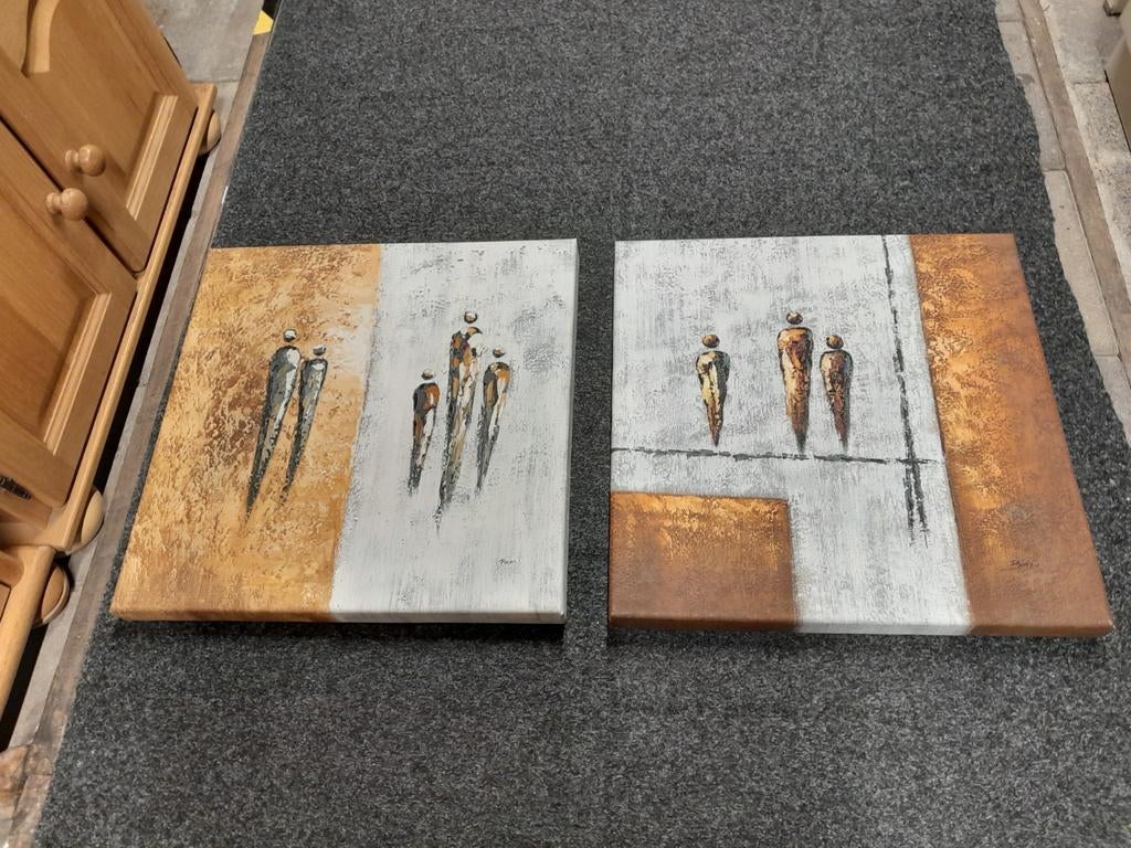 2 stuks olieverf schilderij Lenuta Bazu, Ophalen of Verzenden