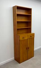 Vintage teakhouten Deense boekenkast, Huis en Inrichting, Woonaccessoires | Cd- en Dvd-rekken, Ophalen, Zo goed als nieuw