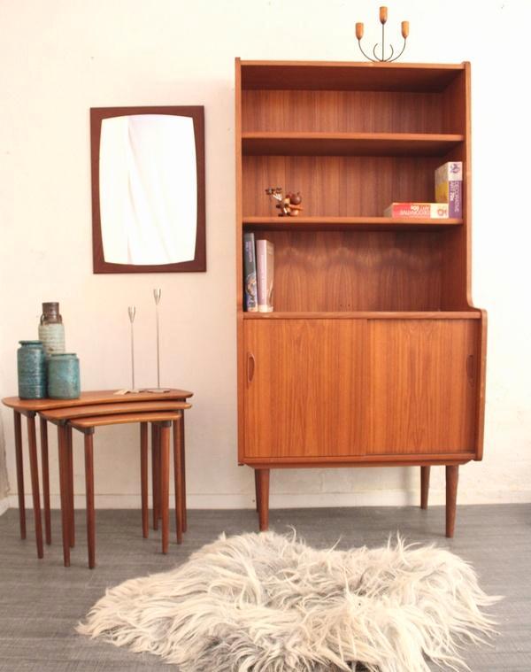 Jaren 60 Deense kast / mid century design boekenkast in teak, Antiek en Kunst, Antiek | Meubels | Kasten, Ophalen of Verzenden
