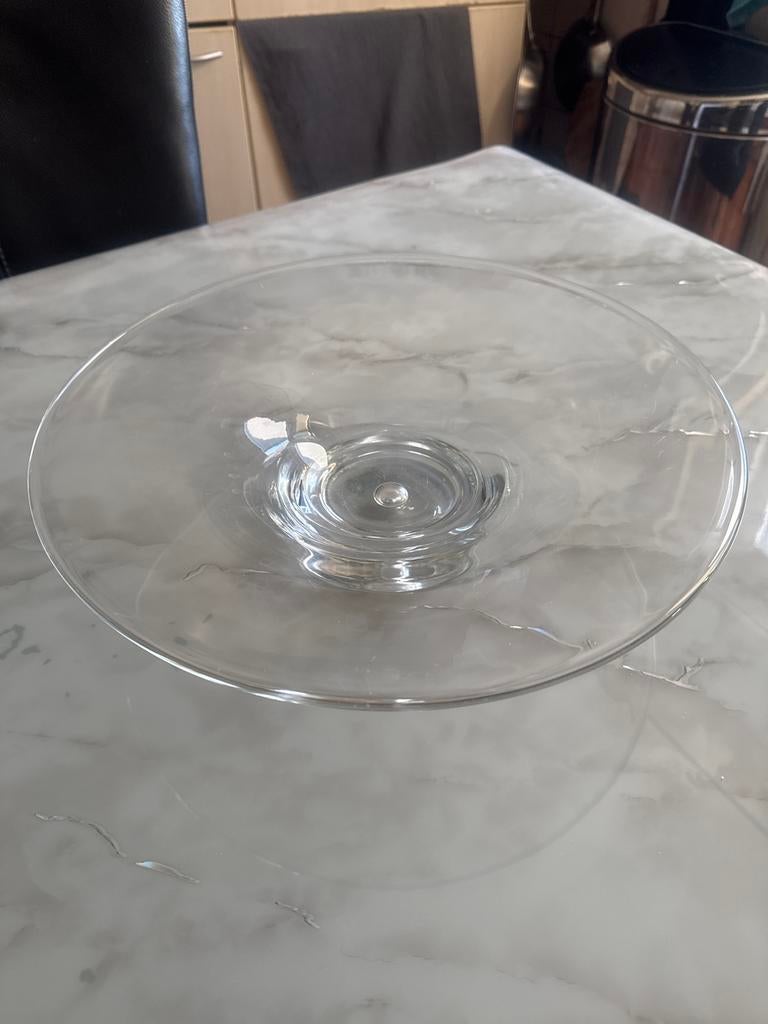 Krosno Glazen schaal op voet - Zo goed als nieuw, Huis en Inrichting, Woonaccessoires | Schalen en Manden, Schaal, Rond, Ophalen of Verzenden