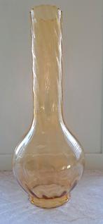 Groot olielamp glas lampenglas bruin buikglas scheepslamp, Gebruikt, Verzenden, Overige vormen, Bruin