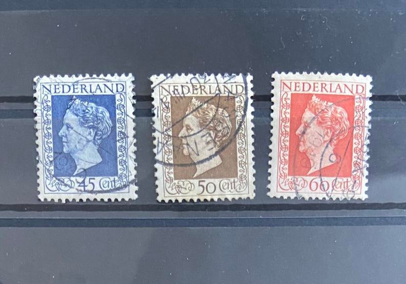 Nvph 487-489 Wilhelmina 1948 mooi gebruikt, Ophalen of Verzenden, Na 1940, Gestempeld