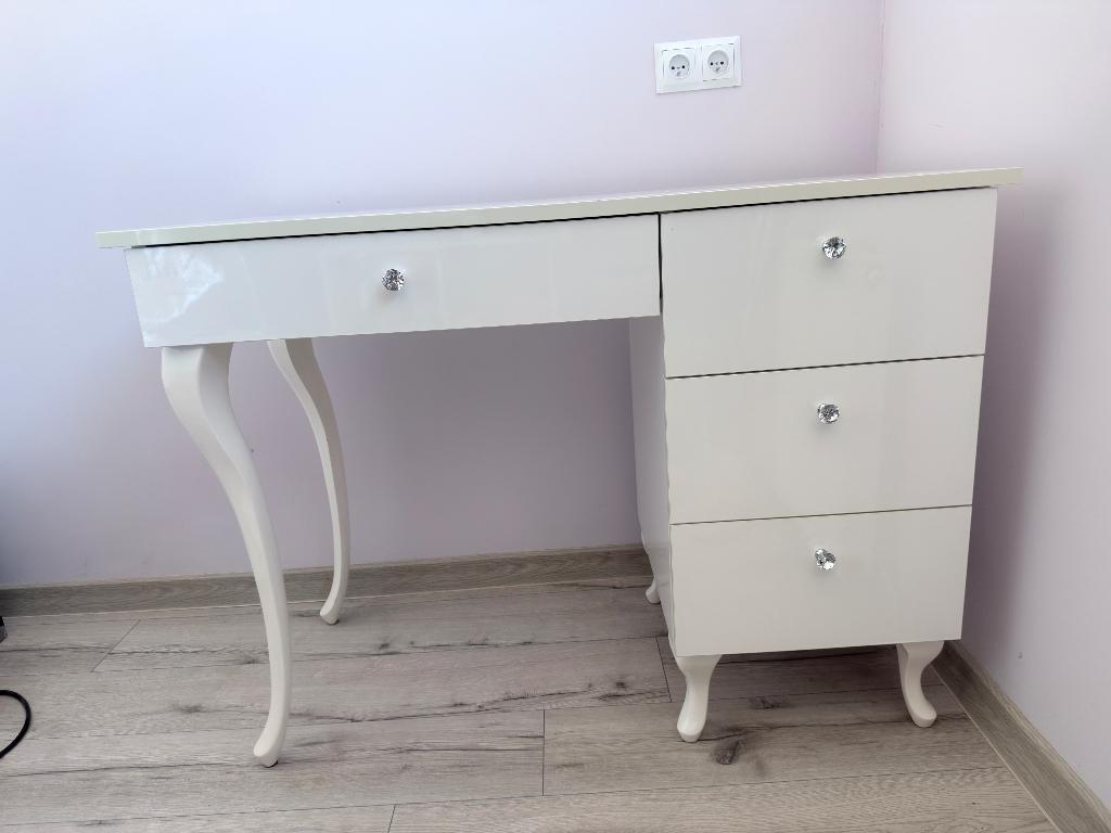witte kaptafel / bureau, Huis en Inrichting, Bureaus, Ophalen, Met lades, Gebruikt, Hout