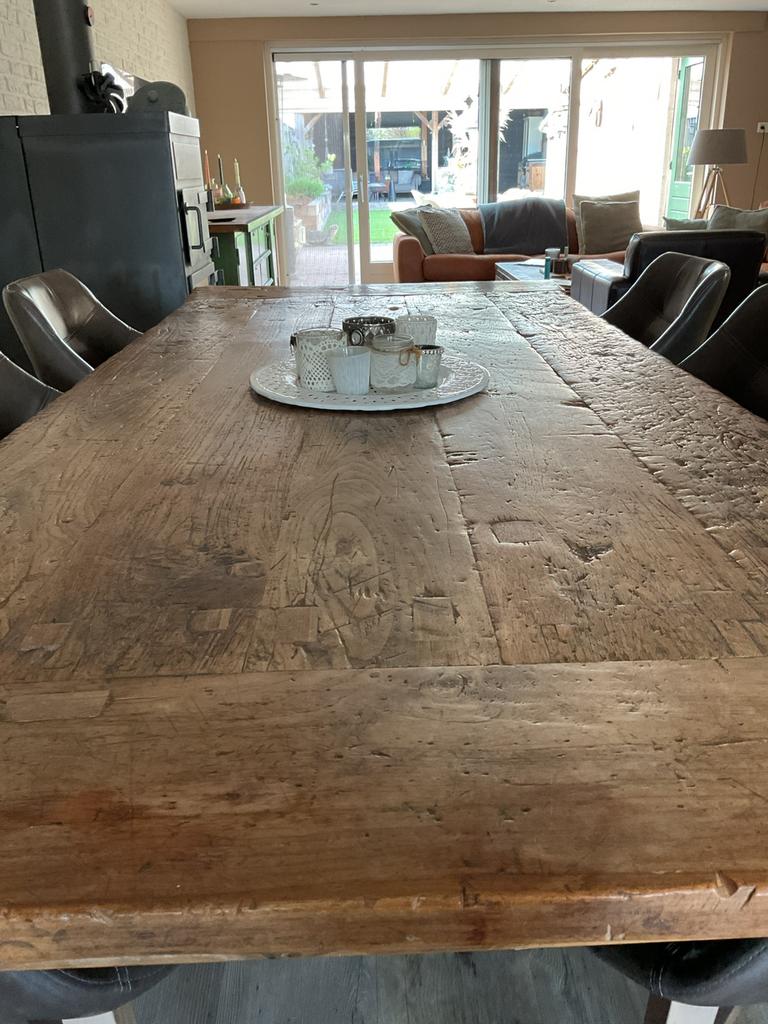 Eettafel, Ophalen, Gebruikt, Teakhout, 200 cm of meer