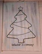 Houten bord met kerstboom incl verlichting., Diversen, Kerst, Ophalen
