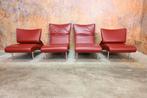 ZGAN! 3 rode leren Bonaldo Berlin design fauteuils/chaises