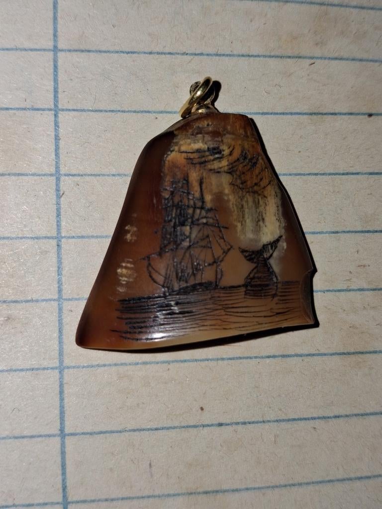 Walvis walvisvaart potvis aanhanger scrimshaw, Ophalen of Verzenden