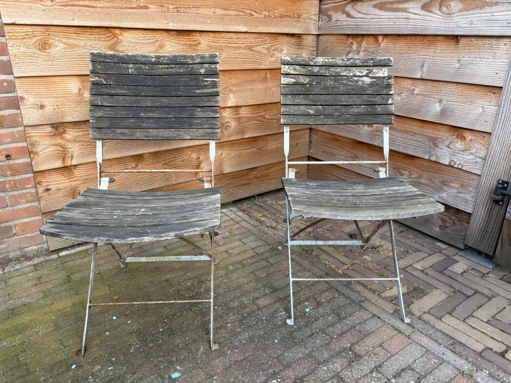 Bistro tuinstoelen 4x, Tuin en Terras, Tuinstoelen, Gebruikt, Metaal, Ophalen