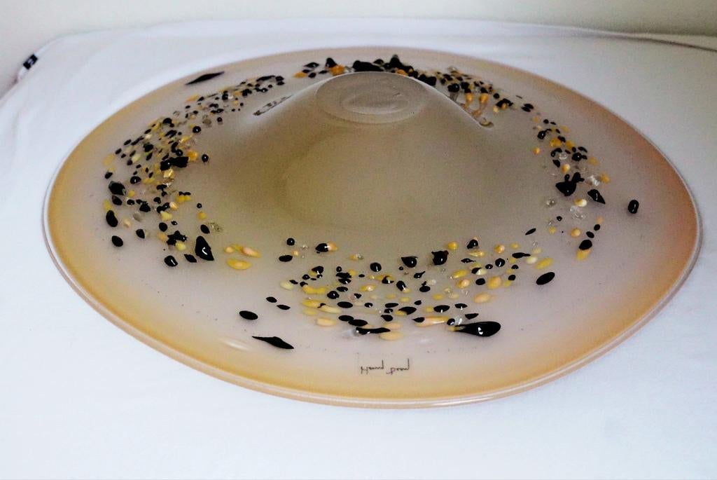 Henry Dean mondgeblazen glazen schaal, 45 cm, Antiek en Kunst, Ophalen of Verzenden