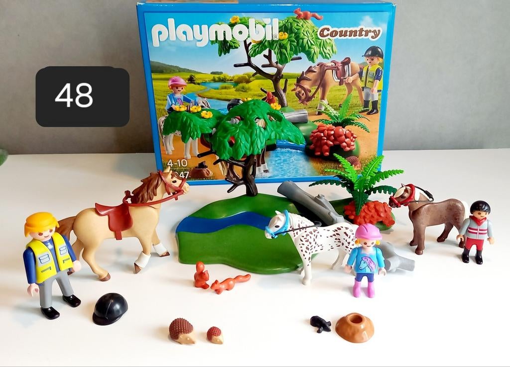 Mooie partij Playmobil paarden en figuren - Nieuwstaat, Ophalen of Verzenden, Zo goed als nieuw, Complete set