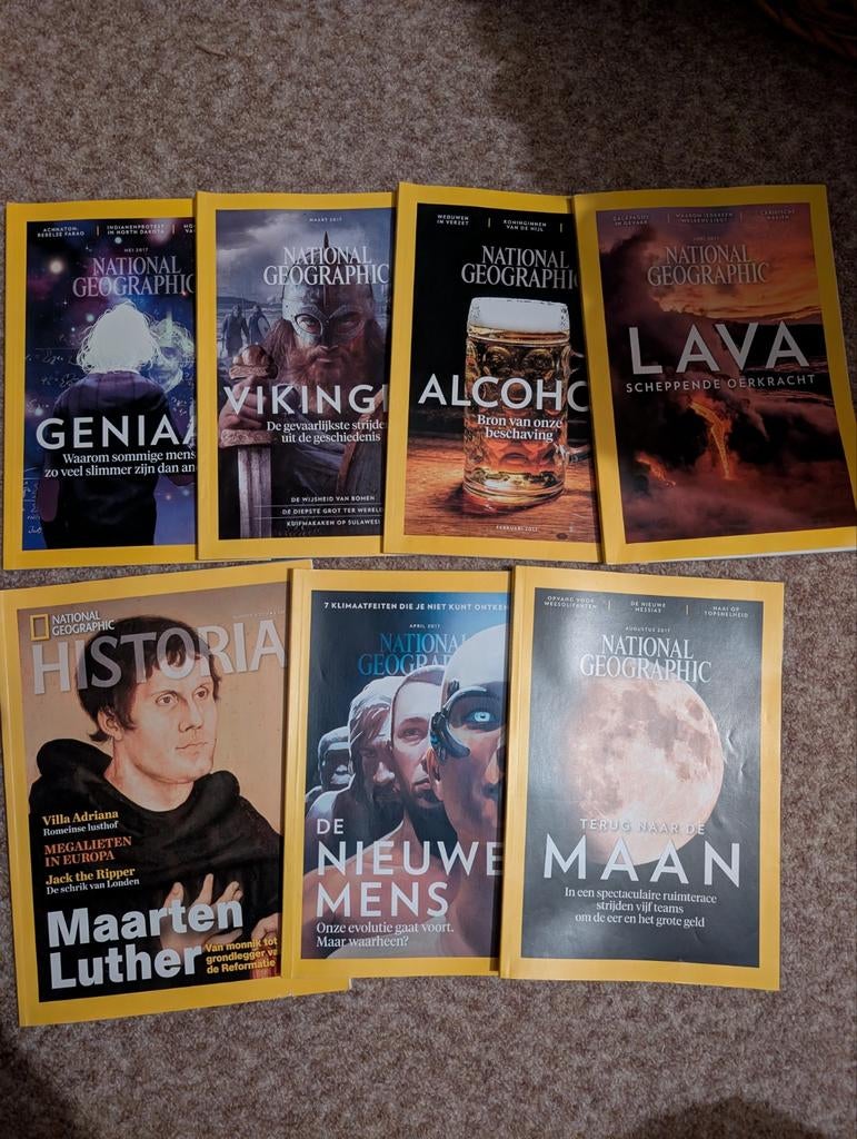 National Geographic Tijdschriften - 7x diverse edities, Boeken, Tijdschriften en Kranten, Ophalen of Verzenden, Gelezen, Wetenschap en Natuur