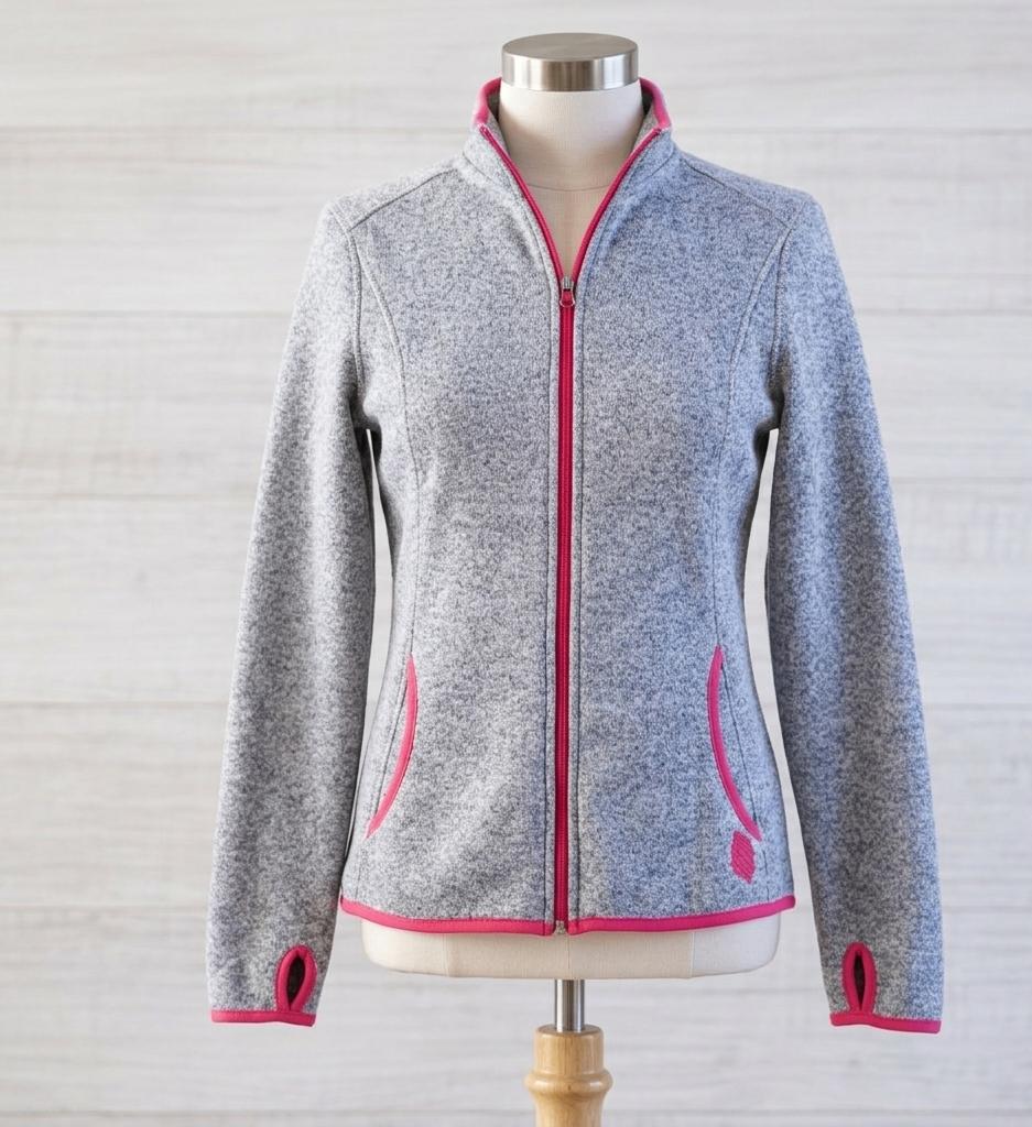 grijs/roze outdoor fleecevest met duimgat/maat 38, Kleding | Dames, Maat 38/40 (M), Overige typen, Ophalen of Verzenden, Zo goed als nieuw