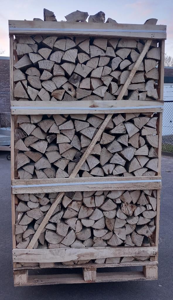 HAAGBEUK ovengedroogd haardhout;pallet/bigbag/los/netzak, Tuin en Terras, Haardhout, 6 m³ of meer, Ophalen of Verzenden, Beukenhout