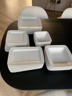 Witte vierkante borden, Huis en Inrichting, Ophalen, Gebruikt, Bord(en), Overige stijlen