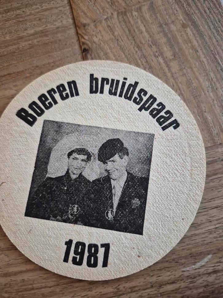 Bavaria bierviltje Boeren Bruidspaar 1987, Verzamelen, Biermerken, Gebruikt, Viltje(s), Bavaria, Ophalen of Verzenden
