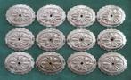 0004 CONCHO’S 12 stuks Ovaal 43 x 57 mm. verchroomd metaal., Ophalen of Verzenden, Nieuw, Overige typen