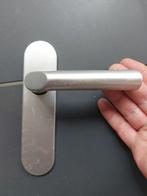 10 paar aluminiumkleurige deurklinken met lange schilden, Ophalen, Gebruikt, Overige materialen, Klink of Kruk