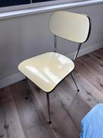Designer vintage keukenstoel geel/zilver, Ophalen of Verzenden