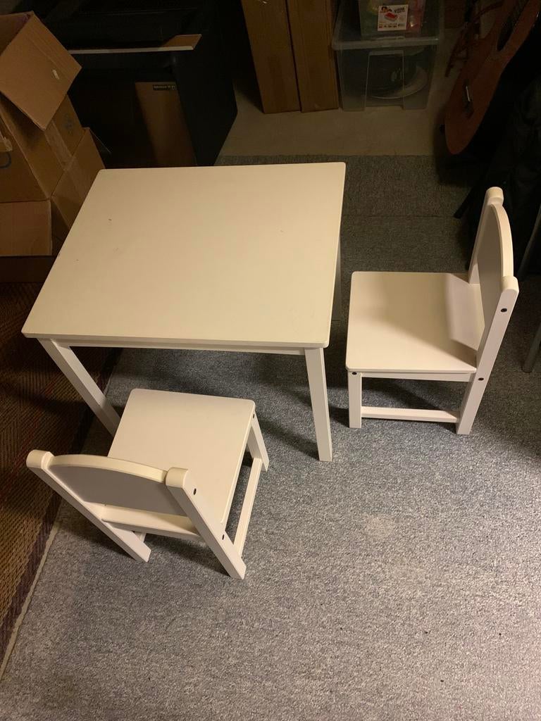 Tafeltje en 2 stoelen, Minder dan 55 cm, Gebruikt, Vierkant, Hout
