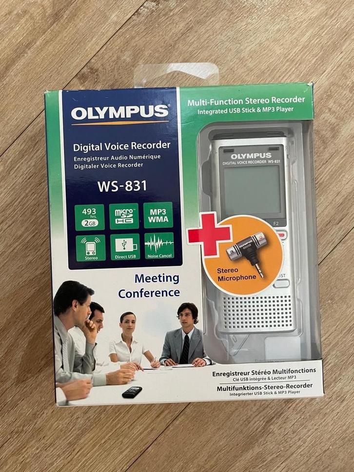 Olympus WS-831 Digitale Voice Recorder met Stereo Microfoon, Audio, Tv en Foto, Overige Audio, Tv en Foto, Zo goed als nieuw, Ophalen of Verzenden