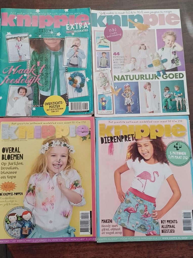 4 x knippie,  naaien voor baby's en kinderen,  maat 50-170, Hobby en Vrije tijd, Kledingpatronen, Ophalen of Verzenden, Zo goed als nieuw