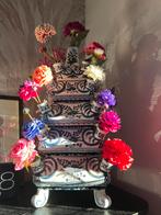 &K Klevering design tulpenvaas incl bloemen, Huis en Inrichting, Woonaccessoires | Vazen, Ophalen, 50 tot 75 cm, Blauw, Aardewerk of Porselein