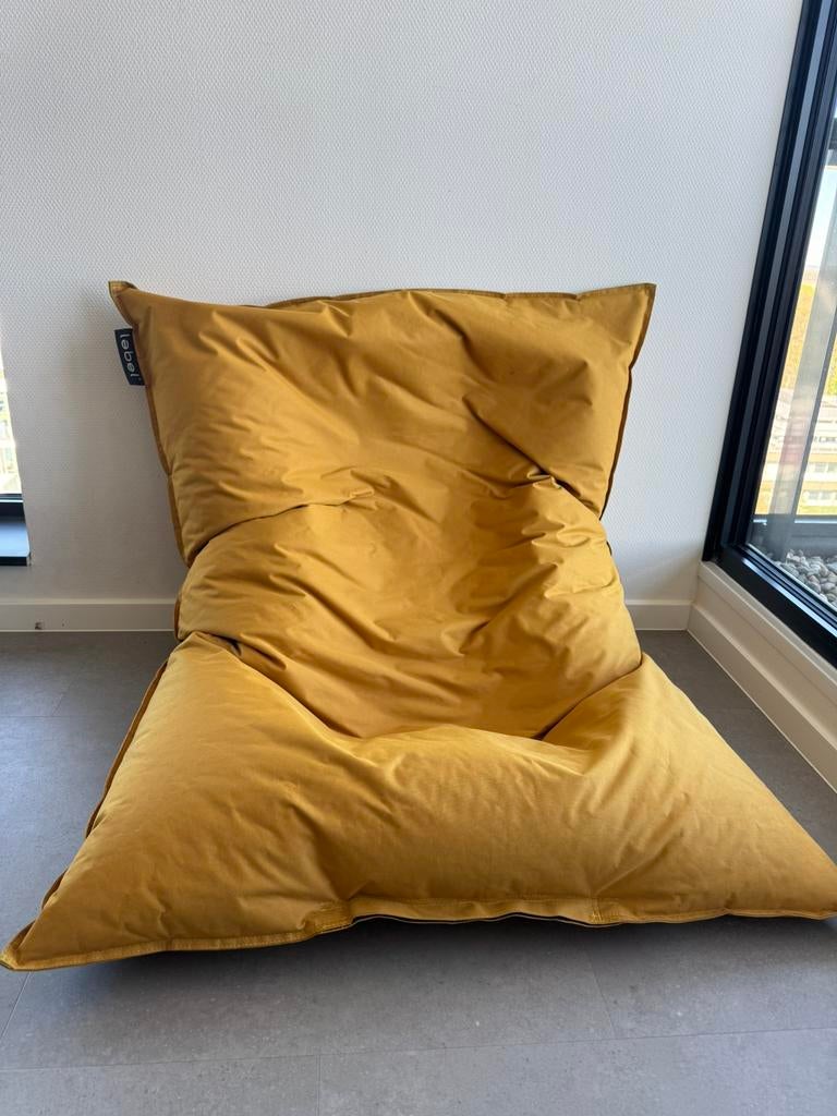 Grote zitzak stoel – okergeel (zeer comfortabel), Ophalen of Verzenden, Gebruikt