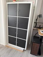 IKEA KALLAX vakkenkast wit met zwarte deurtjes, Ophalen, Gebruikt