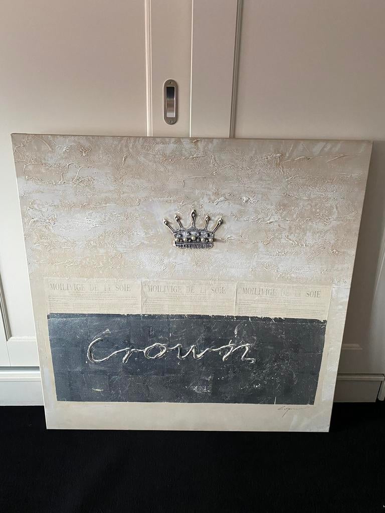 Groot Canvas schilderij ‘The Crown’, Ophalen, Zo goed als nieuw, Schilderij, 100 tot 125 cm