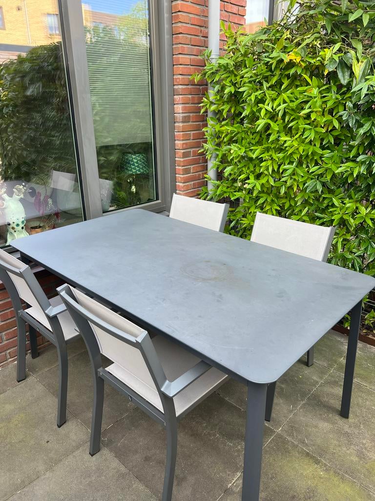 Tuintafel + tuinstoelen set Intratuin, Tuin en Terras, Ophalen, 4 zitplaatsen, Eettafel, Aluminium