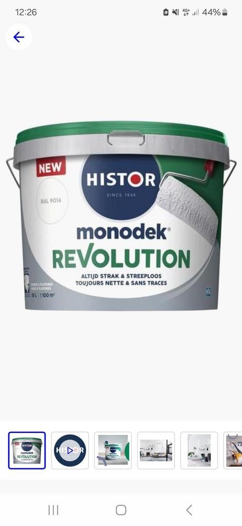 Nieuw, monodek muur/plafond verf., Ophalen of Verzenden, Nieuw, Wit