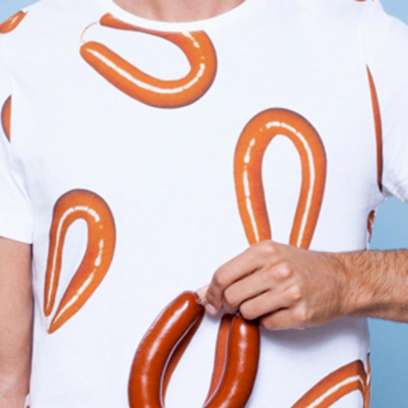 Hema rookworst t-shirt, Maat 38/40 (M), Nieuw, Ophalen of Verzenden, Korte mouw