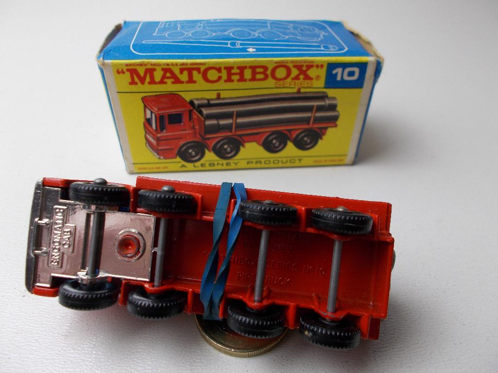 1966 Matchbox Series Lesney Nr 10D  PIPE TRUCK +Orig. Doosje, Ophalen of Verzenden, Zo goed als nieuw, Bus of Vrachtwagen, Lesney