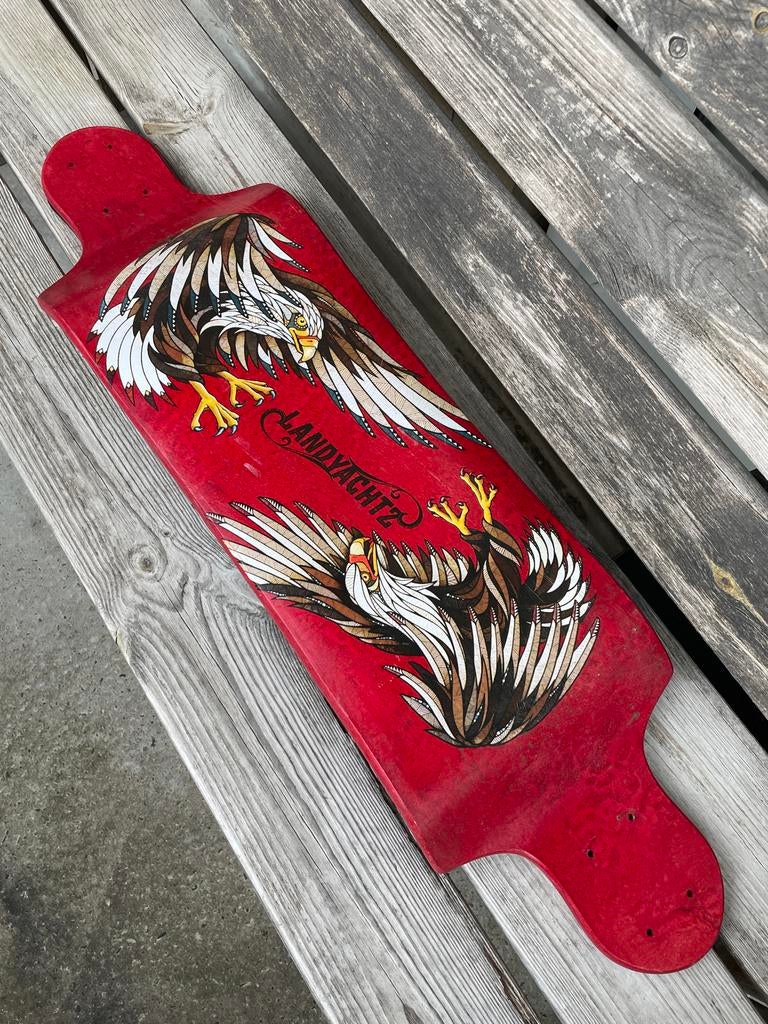 Landyachtz longboard met adelaar print, Sport en Fitness, Skateboarden, Ophalen of Verzenden, Gebruikt, Skateboard, Longboard