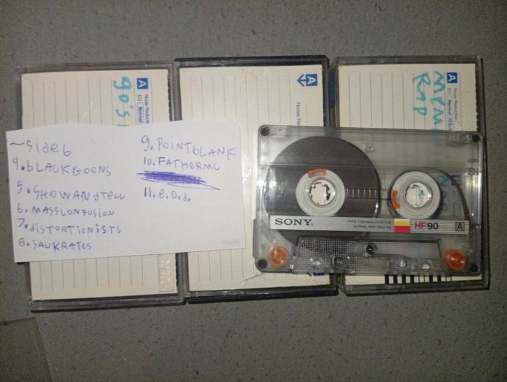 4x HipHop Cassettebandjes, Cd's en Dvd's, Cassettebandjes, Gebruikt, Voorbespeeld, Hiphop en Rap, 2 t/m 25 bandjes, Met bewaardoos, rek of koffer