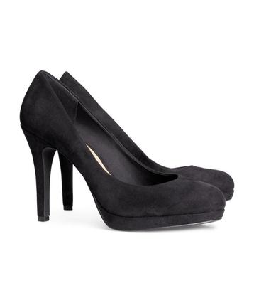 H&M zwarte suede Plateau pumps hakschoenen hak 10 cm maat 40 beschikbaar voor biedingen