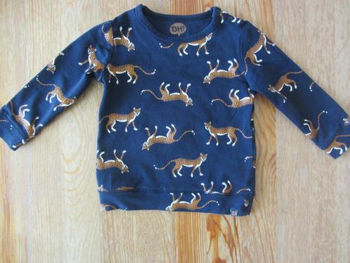 Donkerblauw truitje met panters Z8 maat 68, Kinderen en Baby's, Babykleding | Maat 68, Zo goed als nieuw, Meisje, Truitje of Vestje