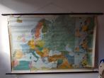 Grote vintage wandkaart Europa, oude schoolplaat, Aardrijkskunde, Ophalen