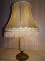 Schemerlamp Tafellamp onyx marmer voet incl lampenkap franje, Minder dan 50 cm, Gebruikt, Ophalen, Klassiek