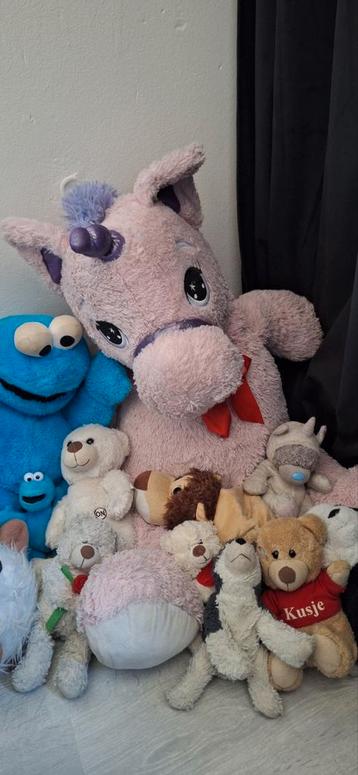 Grote Zak Knuffels - Cookie Monster & Eenhoorn! beschikbaar voor biedingen
